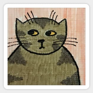 Whimsical Cat Portrait #10 Sticker